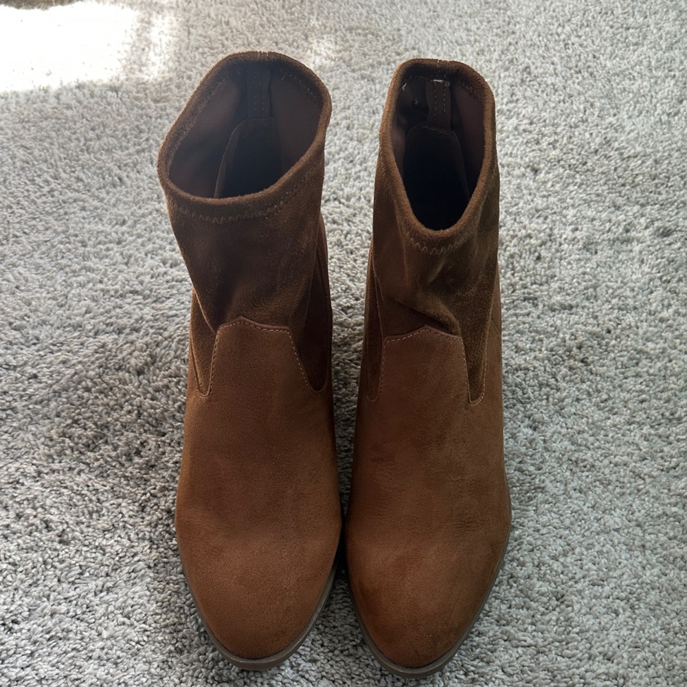 a.n.a Brown Suede Ankle Booties